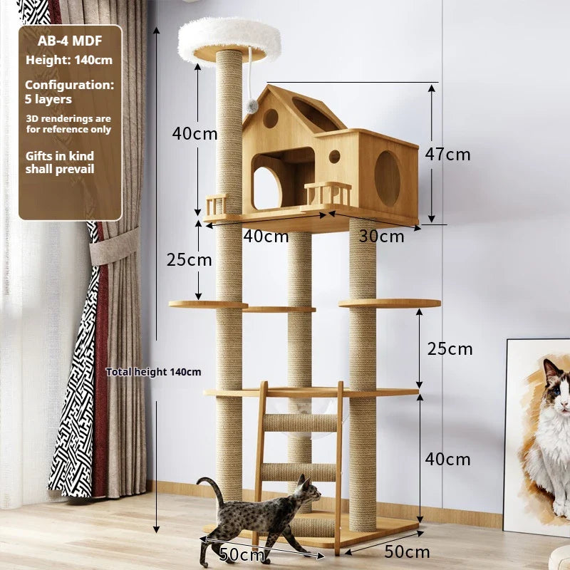 Hey-Brother Albero Tiragraffi Grande, 180 Cm, XXL, Per Gatti, Con Corda In Sisal, Grande Grattacielo, Cestino, 3 Piattaforme E 2 Casa, Verde EMPJ034GR - 8